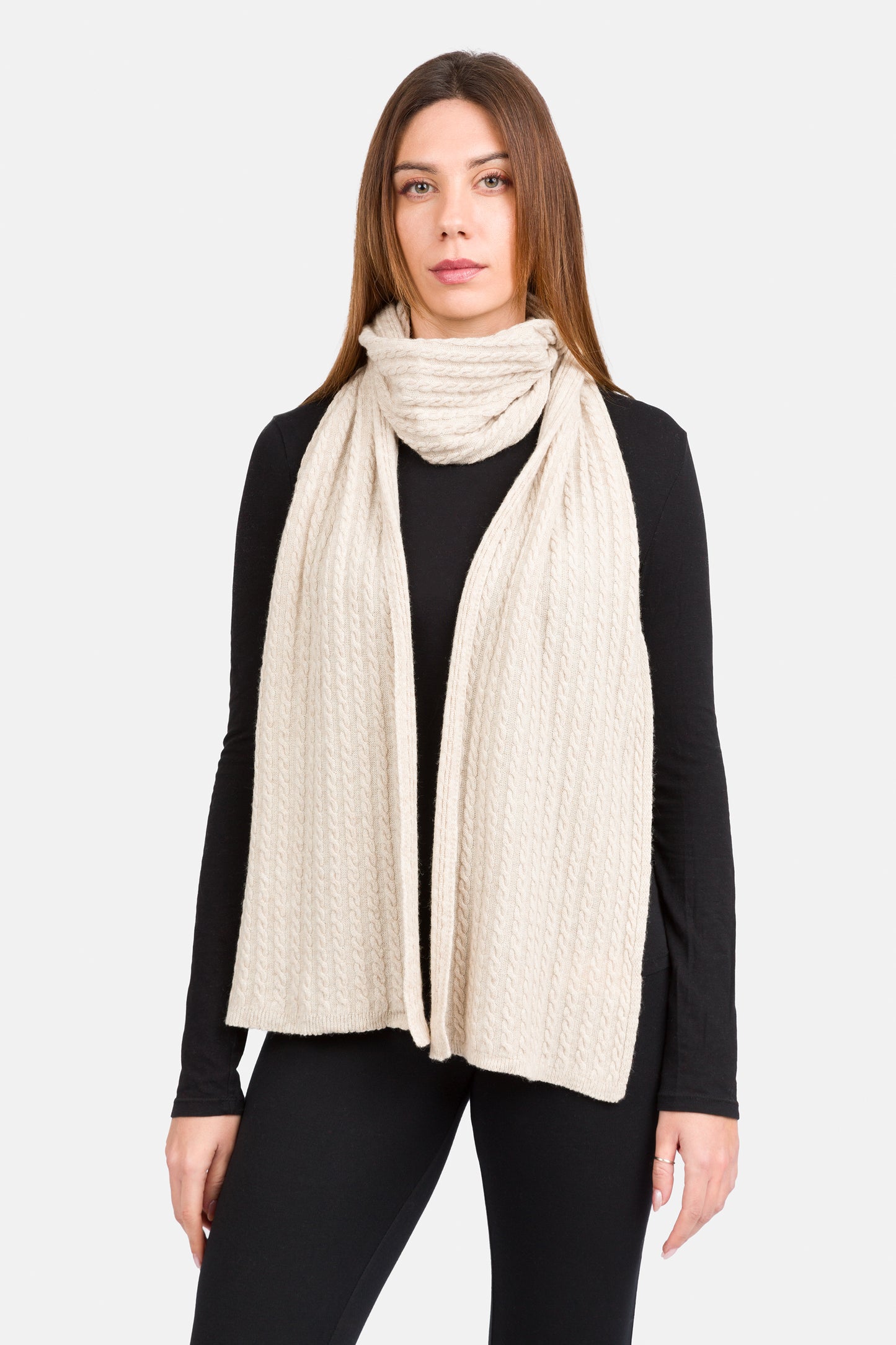 Roxane - Sciarpa a treccine in misto cashmere