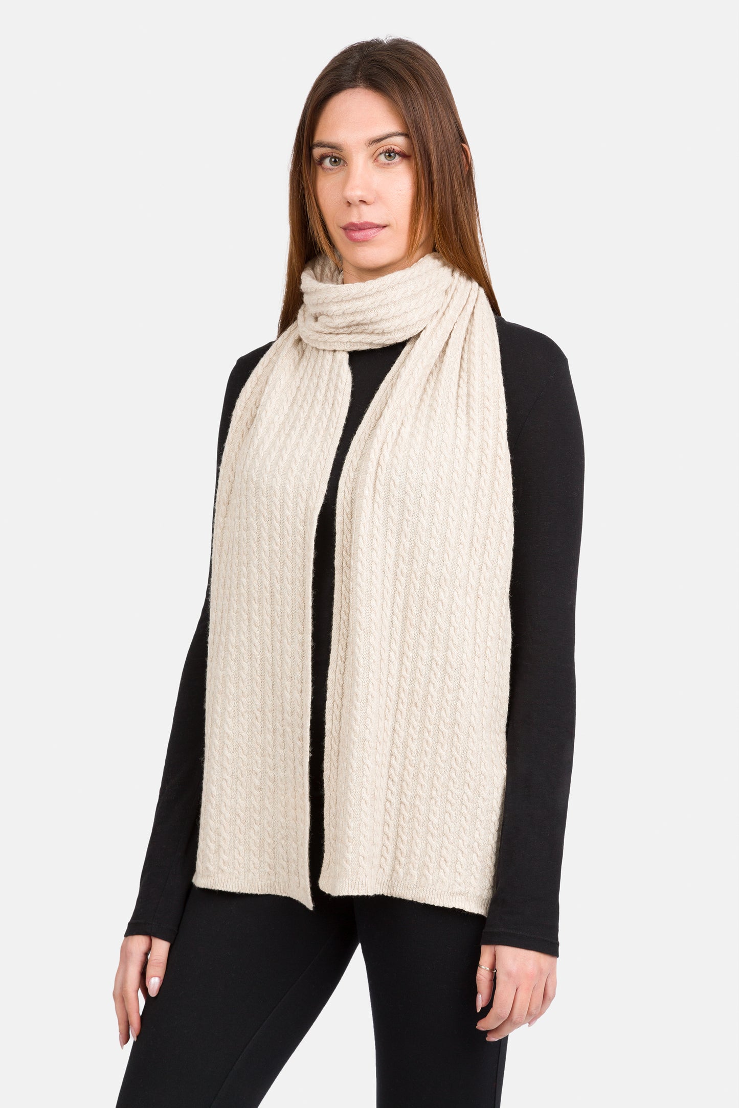 Roxane - Sciarpa a treccine in misto cashmere