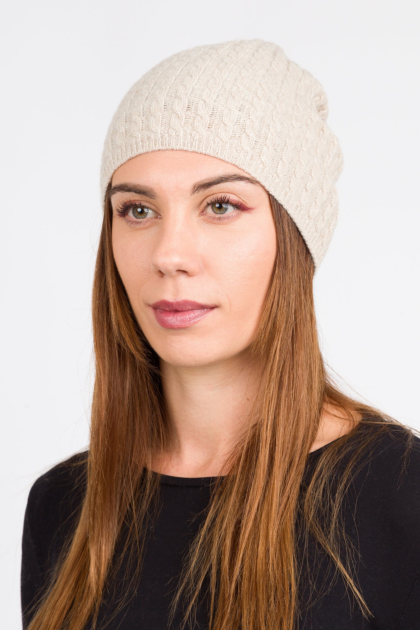 Roxane - Cappello a treccine in misto cashmere