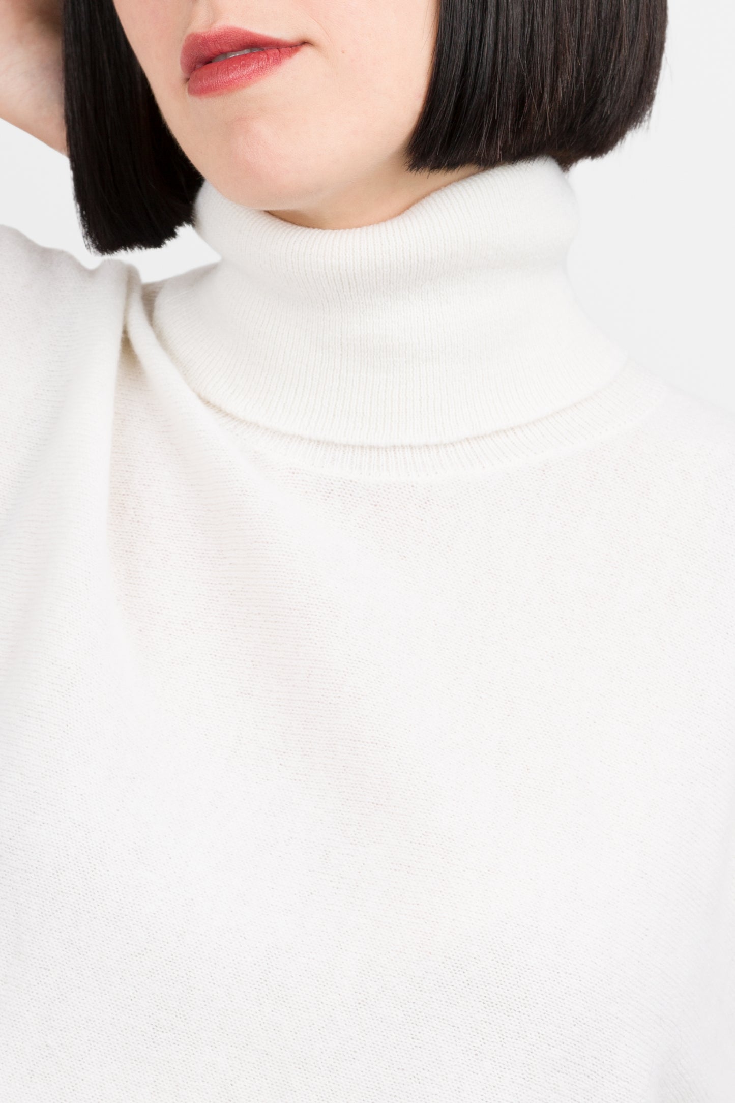 Amy - Poncho corto a collo alto in puro cashmere