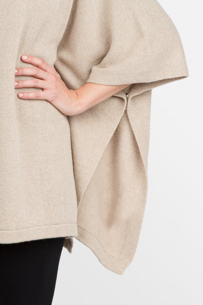 Juliette - Poncho lungo a collo alto in misto cashmere