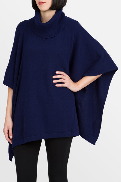 Juliette - Poncho lungo a collo alto in misto cashmere