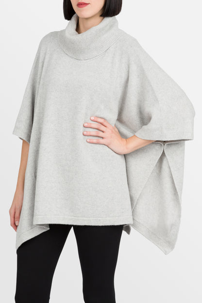 Juliette - Poncho lungo a collo alto in misto cashmere