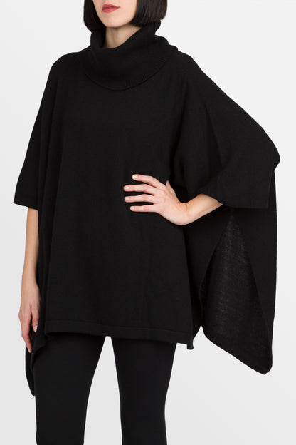Juliette - Poncho lungo a collo alto in misto cashmere