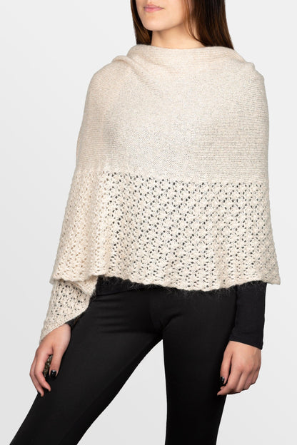 Kim - Sequin perforated stole in mohair wool blend