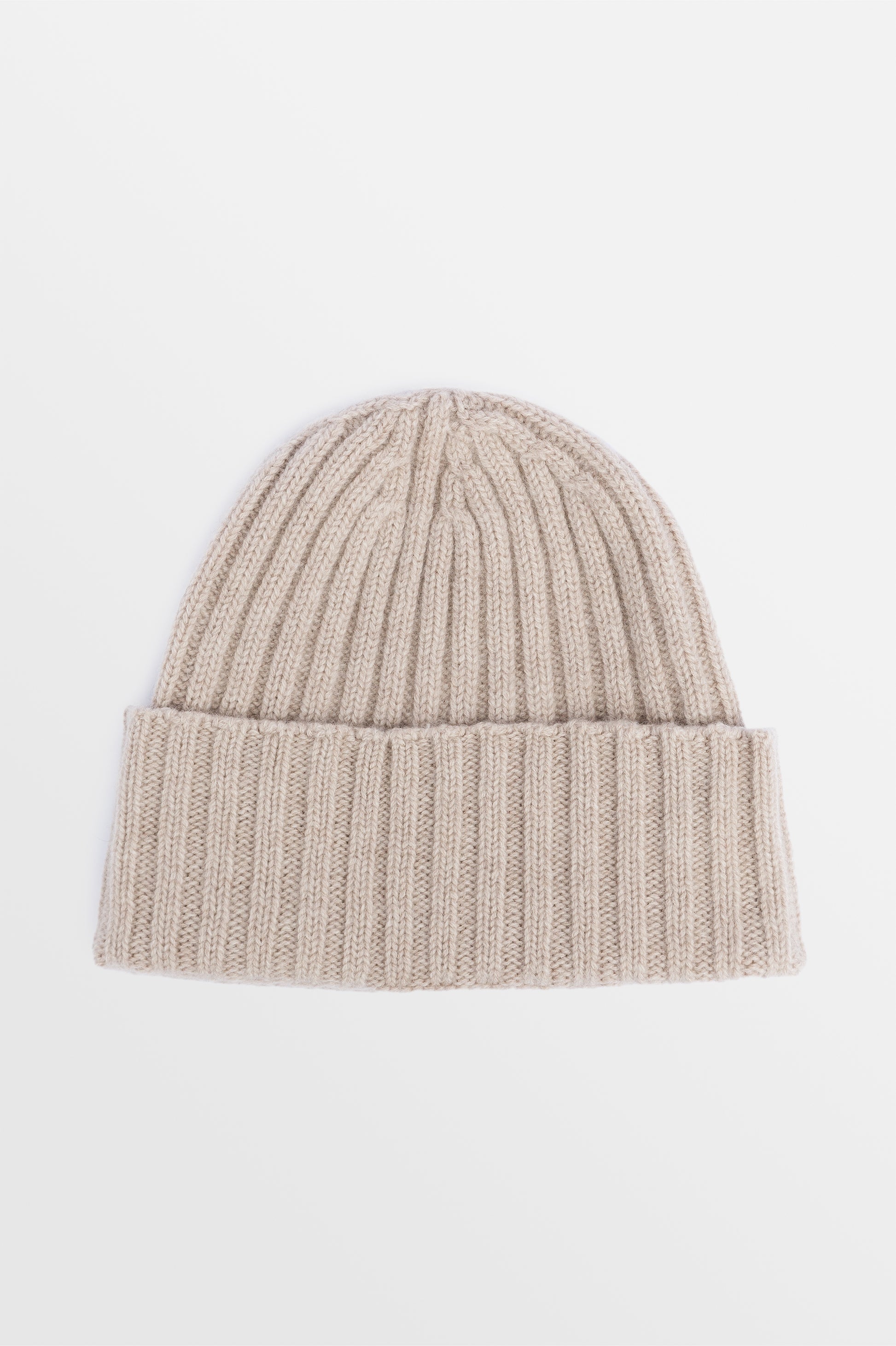 cappello a coste in puro cashmere unisex di colore beige