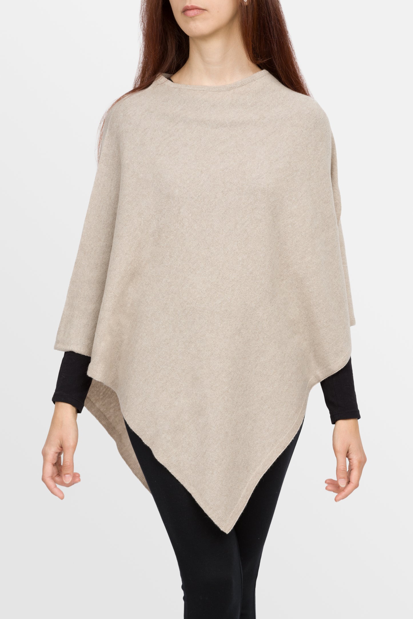Lovely - Poncho classico quadrato in puro cashmere