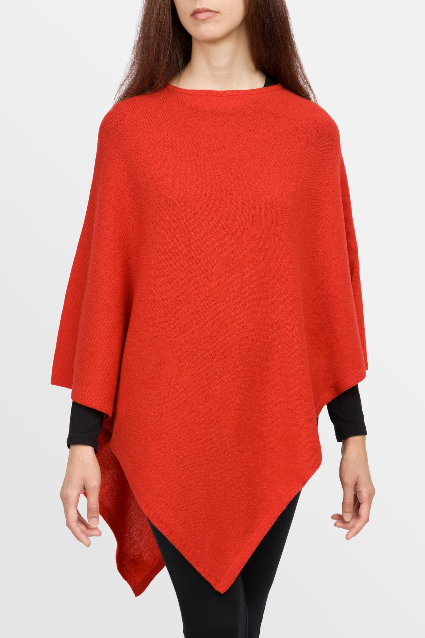 Lovely - Poncho classico quadrato in puro cashmere