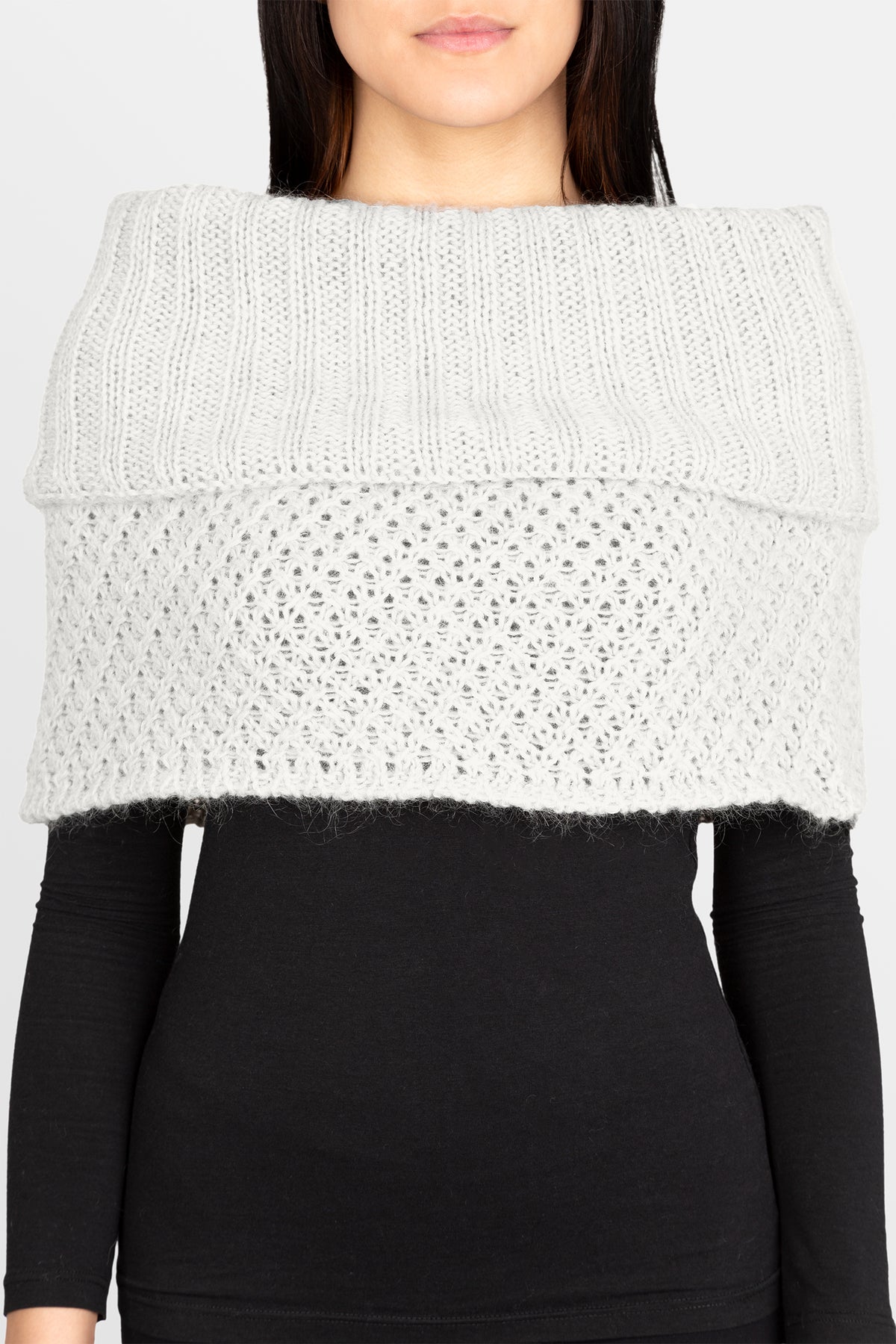 Melania - Perforated mohair wool blend shrug